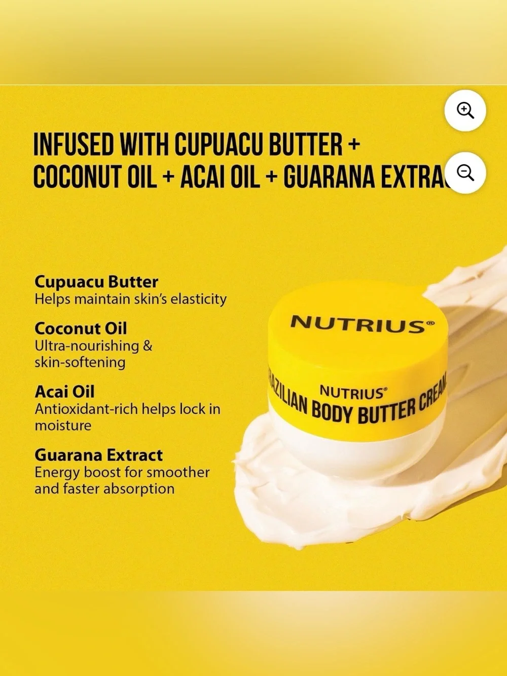 Nutrius Brazilian Body Butter Cream Cocoa Bliss 3 Pack Vegan Free